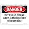 Signmission OSHA Danger Sign, Overhead Crane Hard Hat Required, 10in X 7in Rigid Plastic, 10" W, 7" H, Landscape OS-DS-P-710-L-1773 - alternate 1